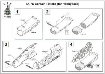 TA-7C Corsair II intake (for HobbyBoss)  CAT4 R48073 skala 1/48