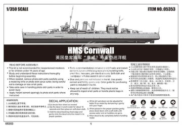 HMS Cornwall Trumpeter 05353 skala 1/350