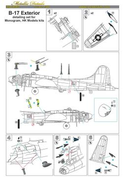 B-17 Exterior Metallic Details MDR4893 skala 1/48