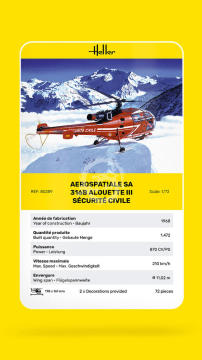Alouette III Sécurité Civile Heller 80289 skala 1/72