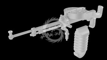 WWII Soviet 7.62 mm Degtyaryov DA Aircraft Machine Gun – 3D Printed - Metallic Details MDR3283 skala 1/32