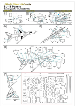Su-11. Panels -Trumpeter Metallic Details MDM4821 skala 1/48