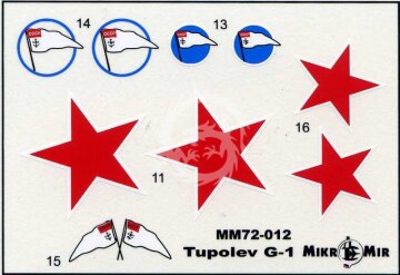 Tupolev G-1 float plane Mikromir MM72-012 skala 1/72