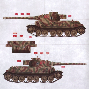 Sd.kfz.181 Panzerkampfwagen VI(P) w/Zimmerit Tiger P (003) (full interior kit) Amusing Hobby 35A051 skala 1/35
