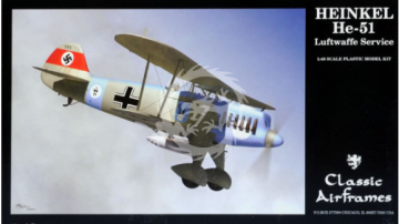 Mocno uszkodzone pudełko - Heinkel He-51 Luftwaffe Service Classic Airframes 4143 skala 1/48