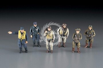  WWII Pilot Figure Set Japanese, German, US/British Hasegawa 36007-1200 X48-7 skala 1/48