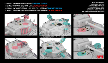 M4A3 Sherman 76W VVSS Late Upgrade Version -  Rye Field Model RFM5133 skala 1/35