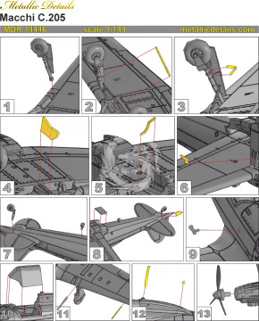  Macchi C.205 - Metallic Details MDR14446 skala 1/144