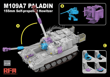  M109A7 Paladin Self-Propelled Howitzer -  Rye Field Model RM-5129 skala 1/35