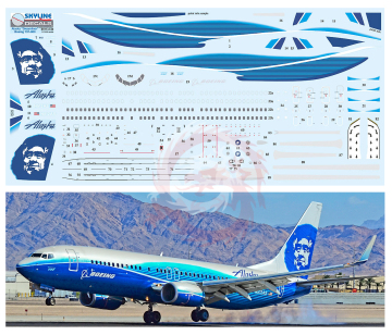 Kalkomania i blaszka do Boeing 737-800 Alaska Airlines, Skyline SKY144-68 skala 1/144