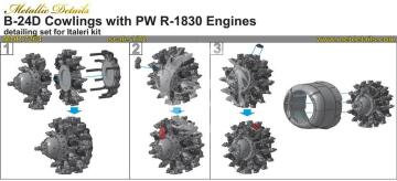 B-24D. Cowlings with PW R-1830 Engines Metallic Details MDR7264 skala1/72 