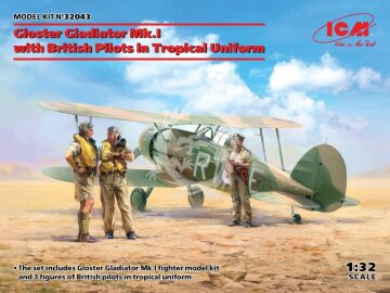 PROMOCJA - Gloster Gladiator Mk.I with British Pilots in Tropical Uniform ICM 32043 skala 1/32