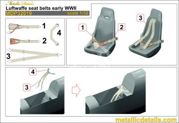  Luftwaffe seat belts early WWII - Metallic Details MDP32019 skala 1/32