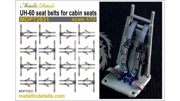 Cabin Seatbelt Decals for UH-60 Black Hawk Set for 15 Seats - Metallic Details  MDP72031 skala 1/72