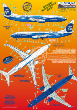 Kalkomania i blaszka do Boeing 737-800 Alaska Airlines, Skyline SKY144-68 skala 1/144