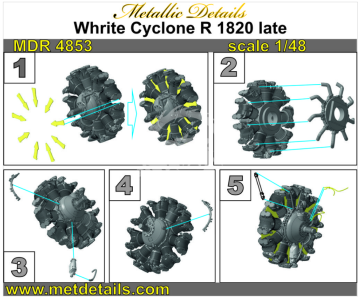 Wright R-1820 Cyclone late Metallic Details MDR4853  skala 1/48