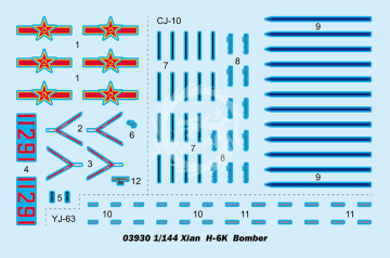 Xian H-6K Strategic Bomber Trumpeter 03930 skala 1/144
