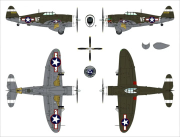 PREORDER - Republic P-47C Thunderbolt with Ferry Tank Dora Wings DW48054 skala 1/48