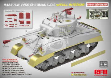 PRZEDSPRZEDAŻ - M4A3 76W VVSS Sherman late UPGRADE full interior - RYE FIELD MODEL  RFM5136 skala 1/35