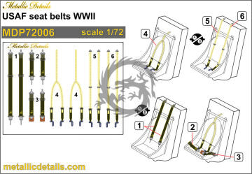 USAF seat belts WWII - Metallic Details MDP72006 skala 1/72