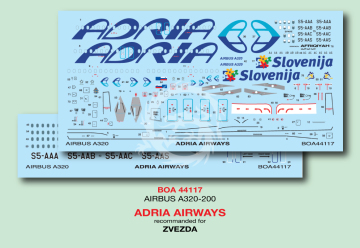 Airbus A320 - Adria Airways S5-AAA - decal BOA44117