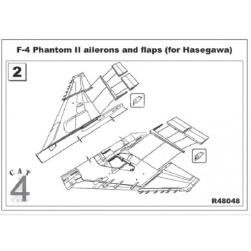 Zestaw dodatków F-4 Phantom II Ailerons and Flaps (for Hasegawa) Cat4 R48048 skala 1/48