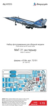 Blaszka fototrawiona do MiG-31 (elementy zewnętrzne) Microdesign MD 072275 skala 1/72