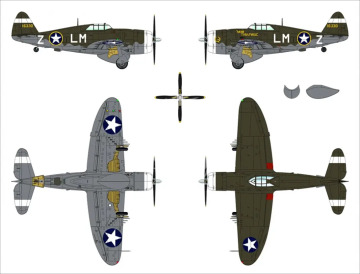 PREORDER - Republic P-47C Thunderbolt with Ferry Tank Dora Wings DW48054 skala 1/48