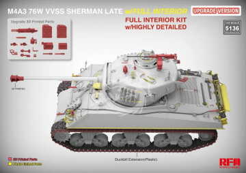 M4A3 76W VVSS Sherman late UPGRADE full interior - RYE FIELD MODEL  RFM5136 skala 1/35