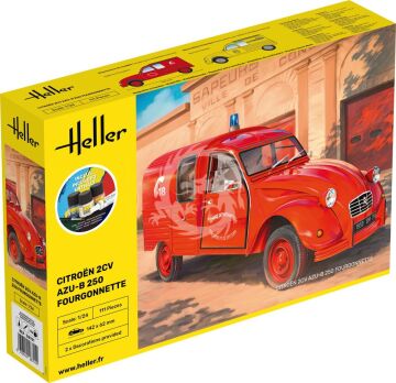 STARTER KIT Citroen 2CV AZU-B 250 Fourgonnette - Heller 58701 skala 1/24