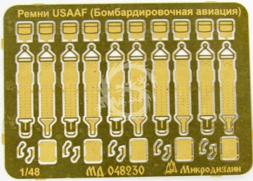 Elementy fototrawione, pasy bezpieczeństwa samolotów bombowych USAAF, Microdesign, MD048230, skala 1/48