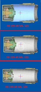  Tornado IDS/GR.1/Gr.1A/ADV F.2 Exhaust Nozzles RB 199-4R Mk.103 (closed)  - Katran K4865 skala 1/48