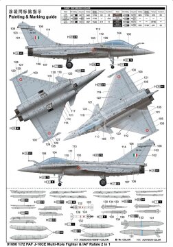 PAF J-10CE Multi-Role Fighter & IAF Rafale 2 in 1 - Trumpeter 01690 skala 1/72