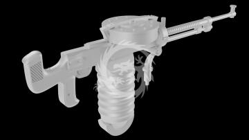WWII Soviet 7.62 mm Degtyaryov DA Aircraft Machine Gun – 3D Printed - Metallic Details MDR3283 skala 1/32