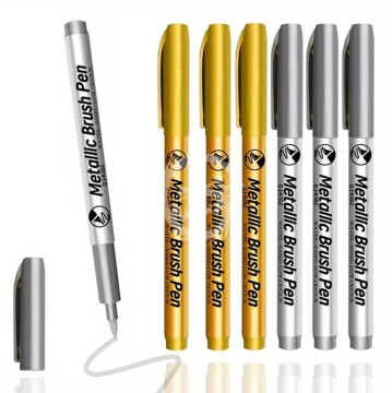 Marker chrom do plastiku - Metallic Brush pen 