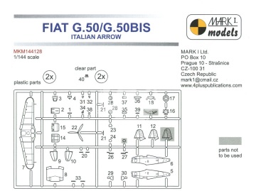 Model plastikowy Fiat G.50/50bis ‘Italian Arrow’ Mark I MKM144128 1/144
