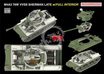 M4A3 76W VVSS Sherman late UPGRADE full interior - RYE FIELD MODEL  RFM5136 skala 1/35