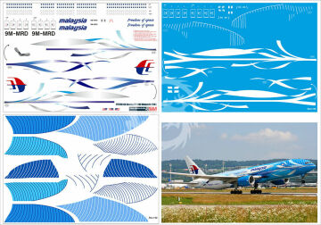 Boeing 777-200 MALAYSIA AIRLINES - 9M-MRD decals 1/144 Pas-Decals
