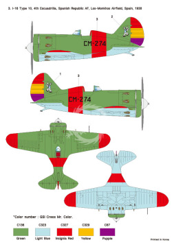 Zestaw kalkomanii Polikarpov I-16 Type 10 Part.2 - Spanish Civil War, Wolfpack WD32007 skala 1/32