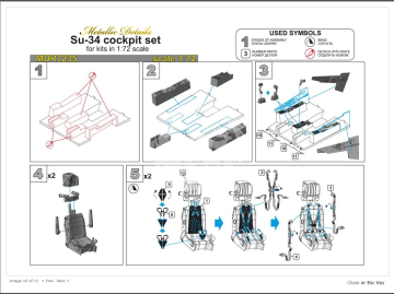 MDR7235 Cockpit set for aircraft model Su-34-Metallic Details 1/72