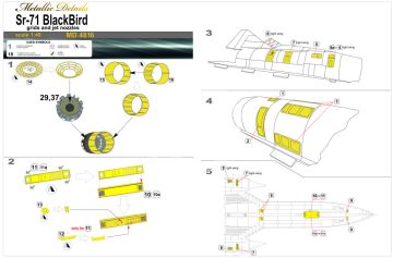SR-71 Blackbird. Grides and jet nozzles-Italeri MD4816 skala 1/48