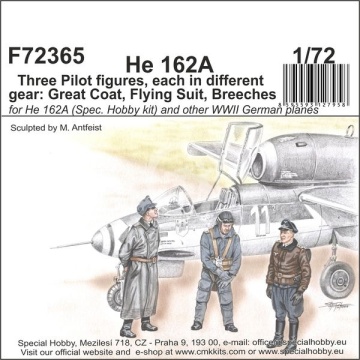 He 162 - Three Pilot Figures, Each in Different Gear: Great Coat, Flying Suit, Breeches CMK  F72365 skala 1/72