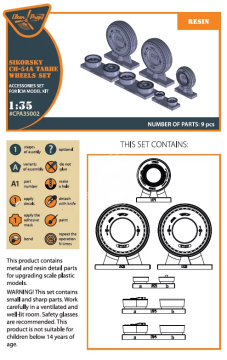 CH-54A Tarhe wheels set for ICM kit Clear Prop CPA35002 skala 1/35