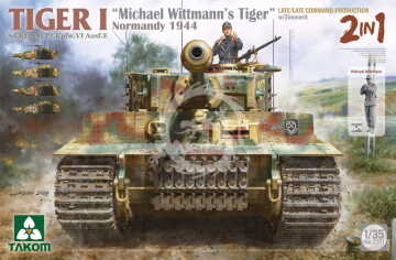 PREORDER - TIGER I BIG BOX 2 kits & 1:16 M. Wittmann figure Takom 2201W skala 1/35