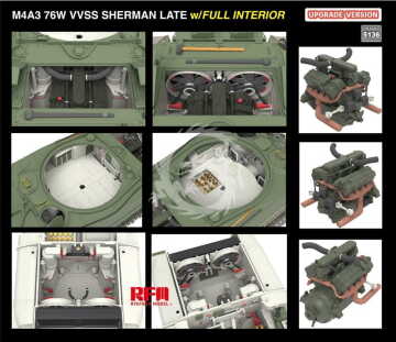 M4A3 76W VVSS Sherman late UPGRADE full interior - RYE FIELD MODEL  RFM5136 skala 1/35