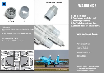 Su-27SM Flanker Mod.1 Update Set for Zvezda, Academy, Revell, Platz - Wolfpack WP72077 skala 1/72