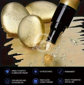 Marker Lustrzany Chrom Złoty 