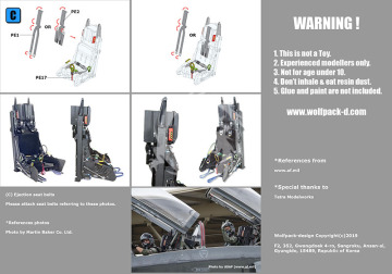 Zestaw dodatków Martin Baker Mk.16 (US16T) Ejection seat set (for 1/48 T-38C Talon), Wolfpack WP48222 skala 1/48