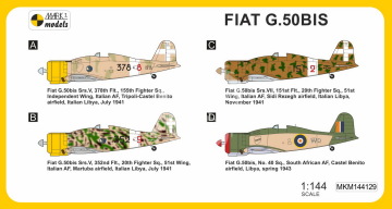 Model plastikowy Fiat G.50/50bis ‘In Africa’ Mark I MKM144129 1/144