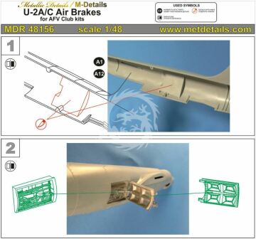 U-2A/C. Air brakes-AFV Club MDR48156 skala 1/48